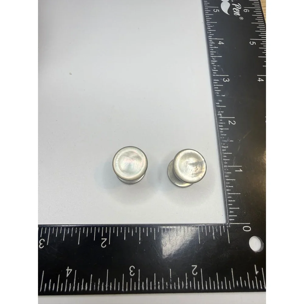 Antique The Pioneer Registered Mother of Pearl Tuxedo Studs Collar Buttons Set
